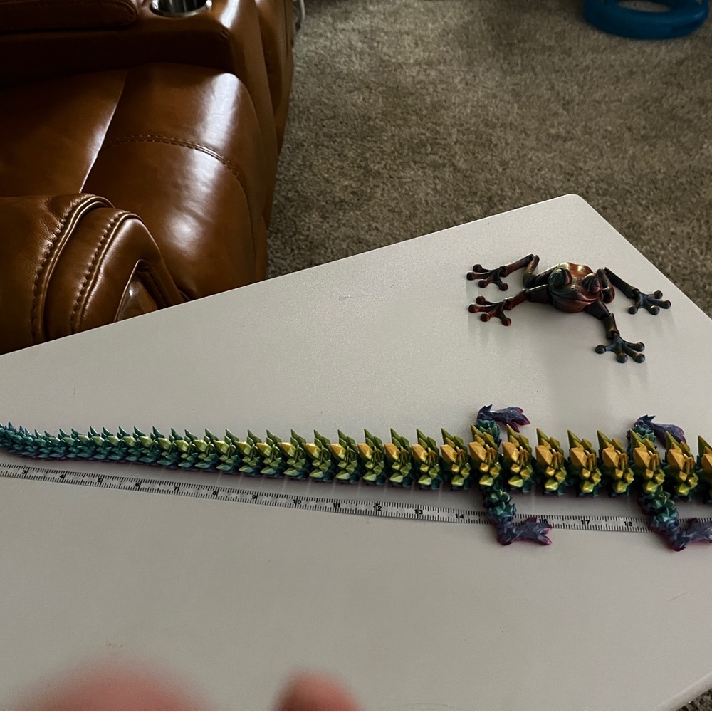 Multicolor Dragon & Frog Articulated Figure Set Vibrant Green, Gold, Blue - Picture 4 of 5